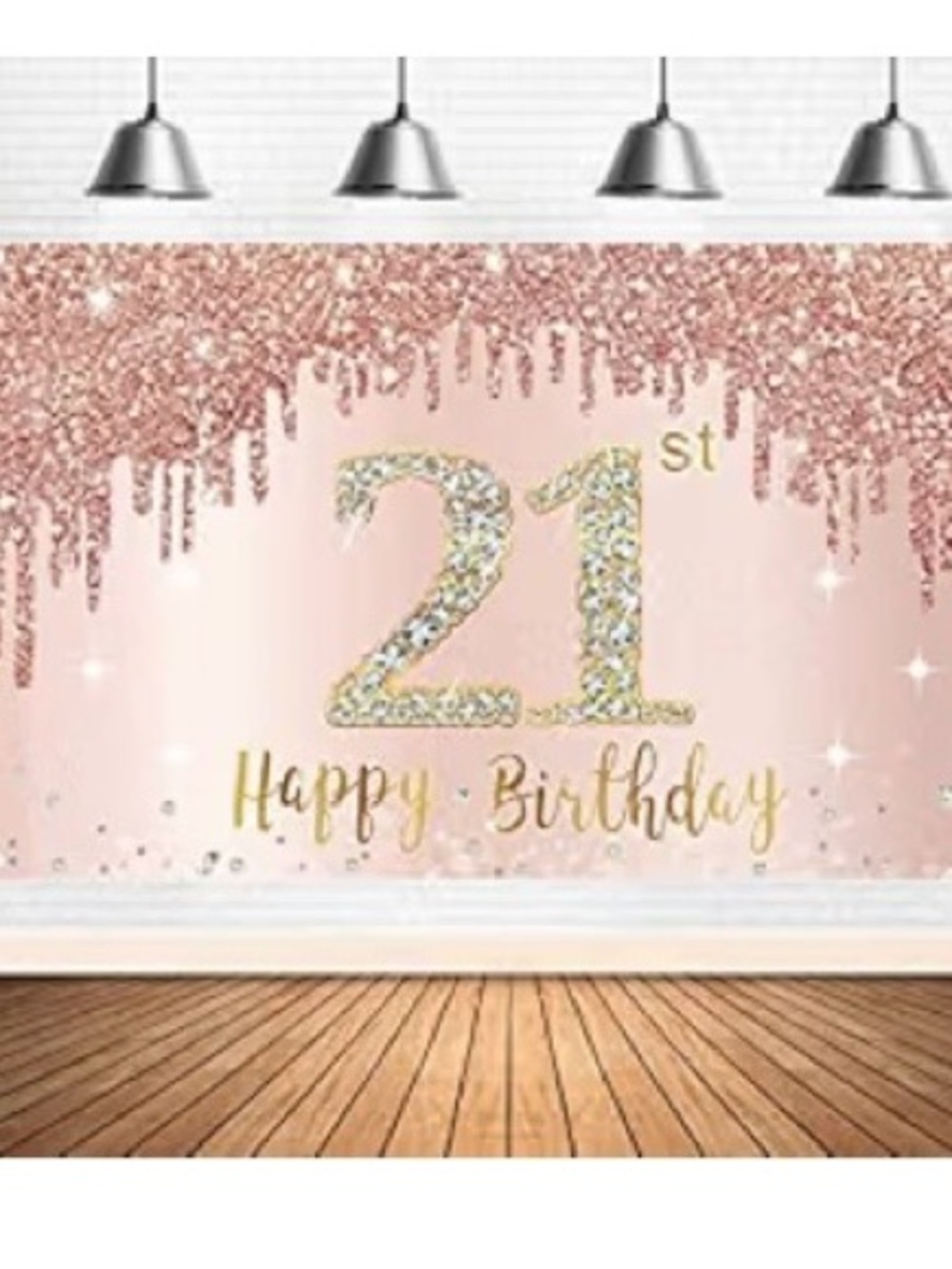 21st Happy Birthday Backdrop & hanging Decorations party celebration